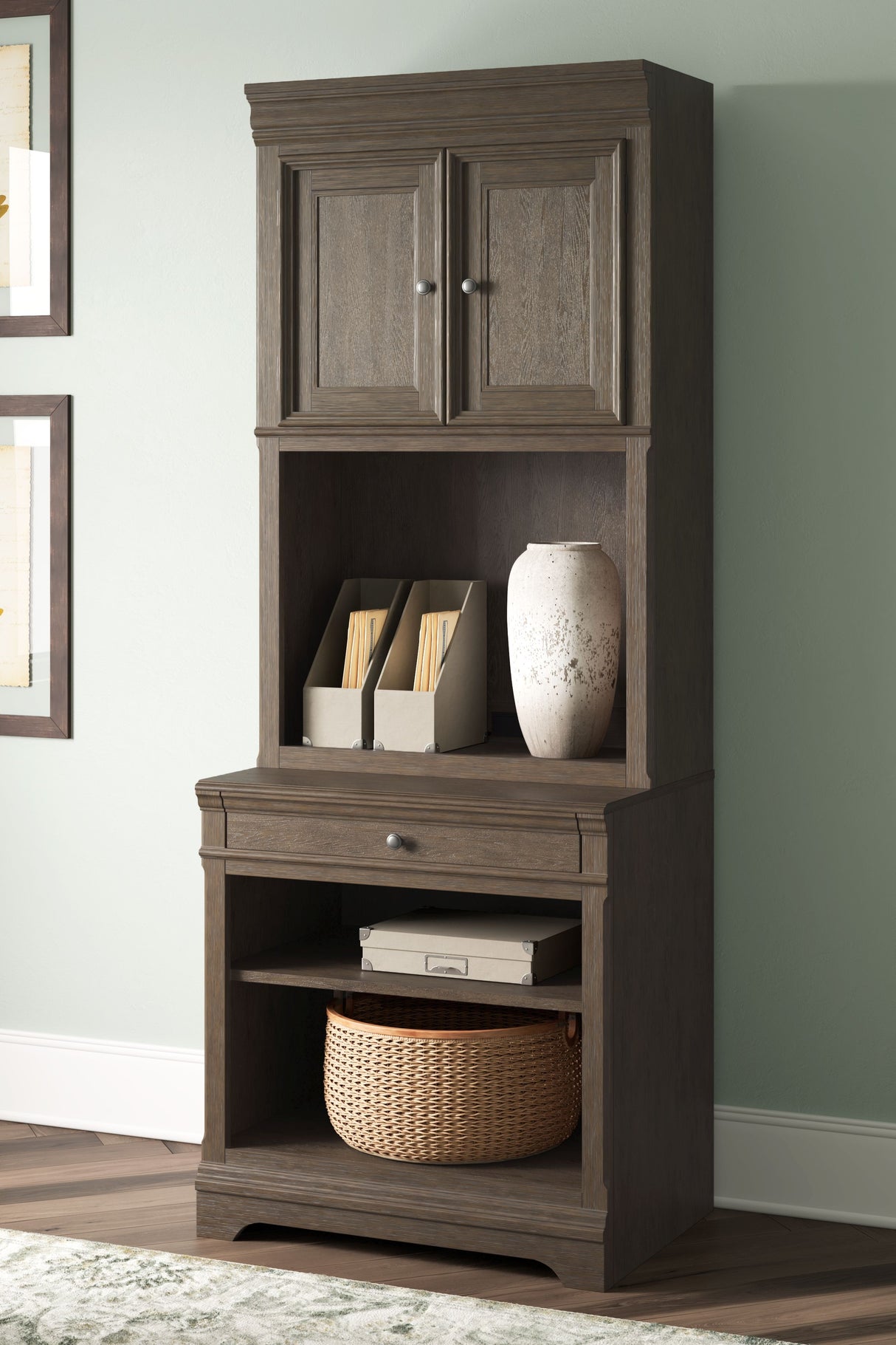 Janismore - Weathered Gray - Bookcase by Signature Design by Ashley® | Bel Furniture