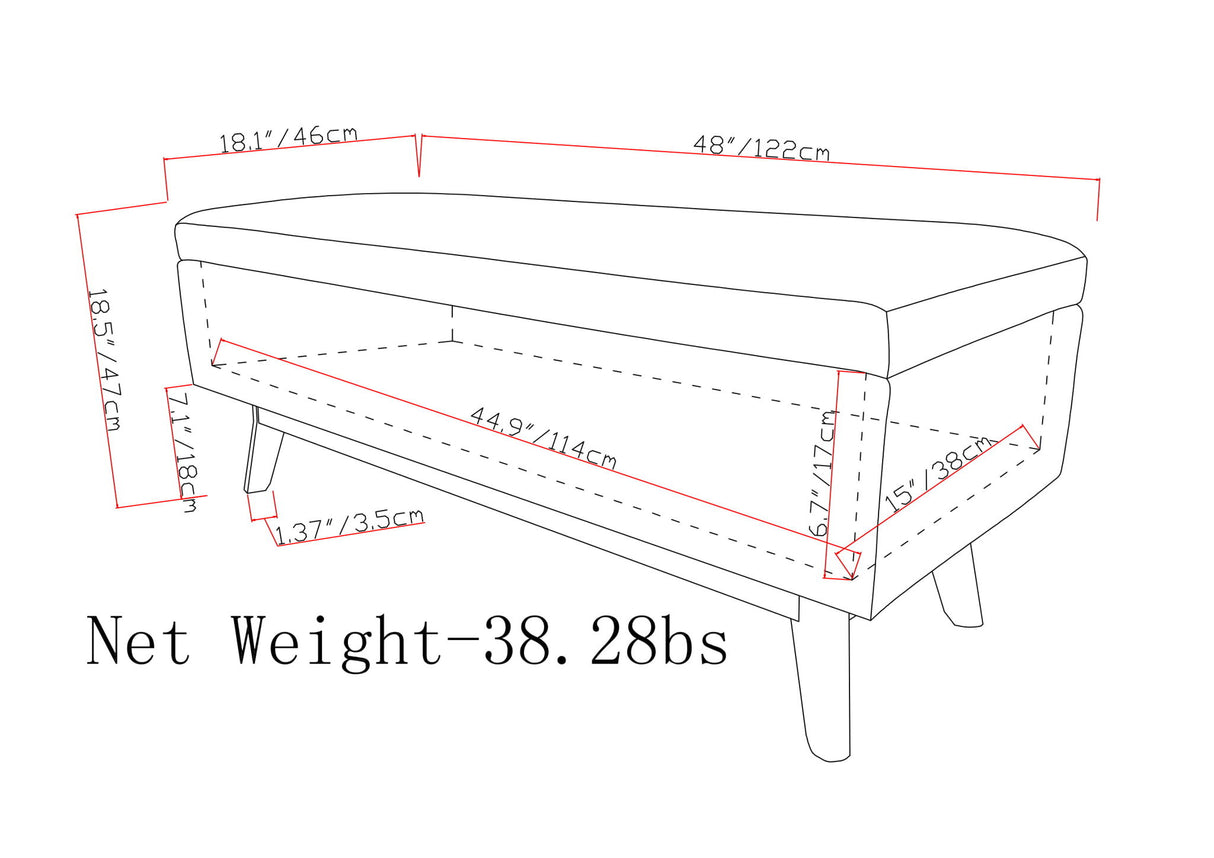 Owen - Rectangular Storage Ottoman - Midnight Black by Simpli-Home | Bel Furniture