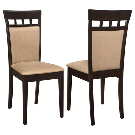 Gabriel - Closed BackSide Chairs (Set of 2) - Cappuccino by CoasterEveryday | Bel Furniture