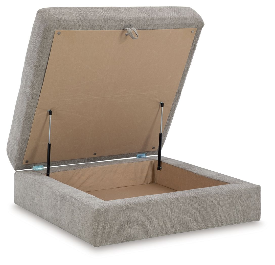 Aslan Court - Pebble - Ottoman With Storage by Benchcraft® | Bel Furniture