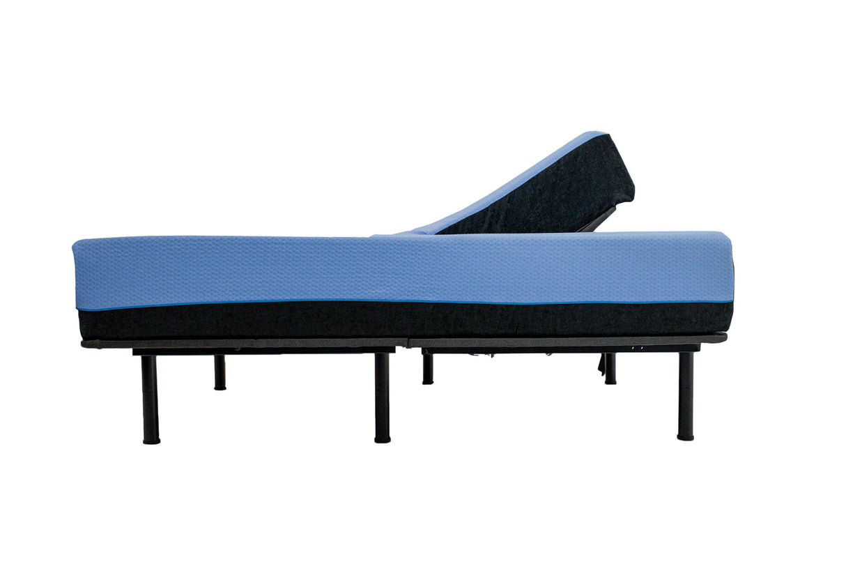 Refresh - 12" King Size Flex Head Latex Foam Hybrid Mattress And Adjustable Base Bundle - Blue by Remedy Sleep | Bel Furniture