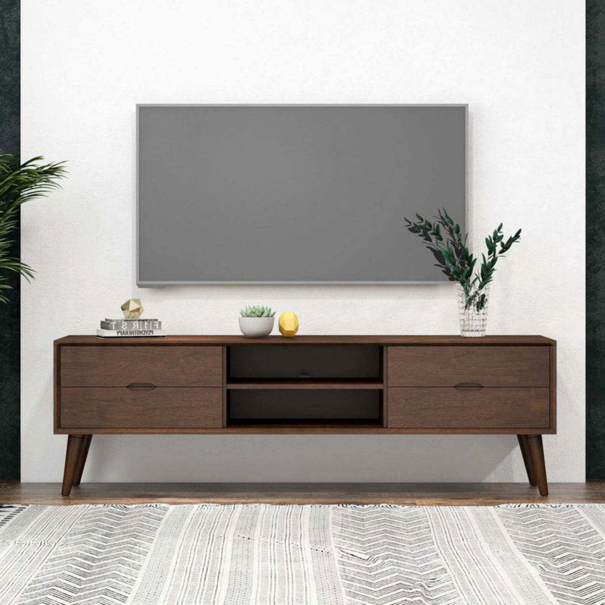 Adrian - TV Stand - Walnut Brown by Ashcroft Furniture | Bel Furniture