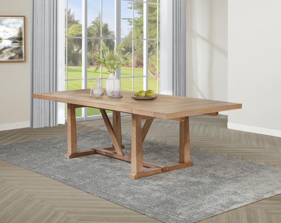 Middleton - 106" Extension Leaf Dining Table - Natural Brown by Coaster Fine Furniture | Bel Furniture