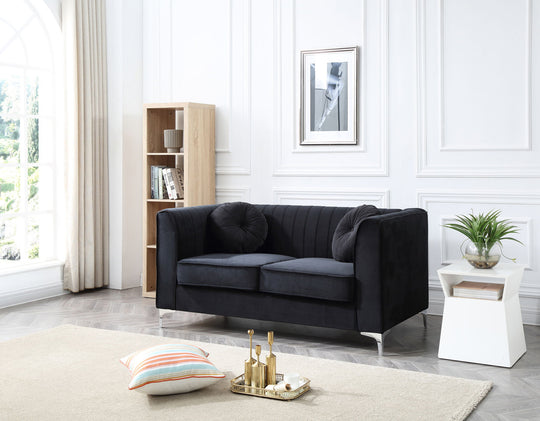 Glam Styled Micro Suede Loveseat