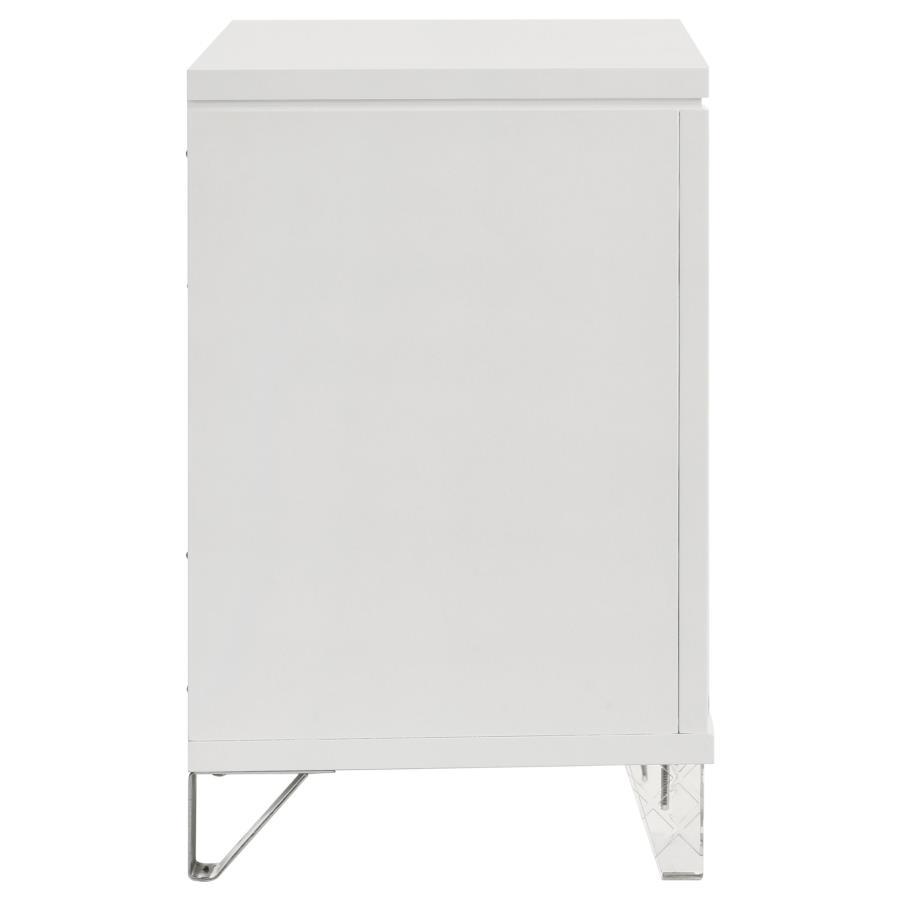 Marmore - 2-Drawer Nightstand Bedside Table - White by Coaster Fine Furniture | Bel Furniture