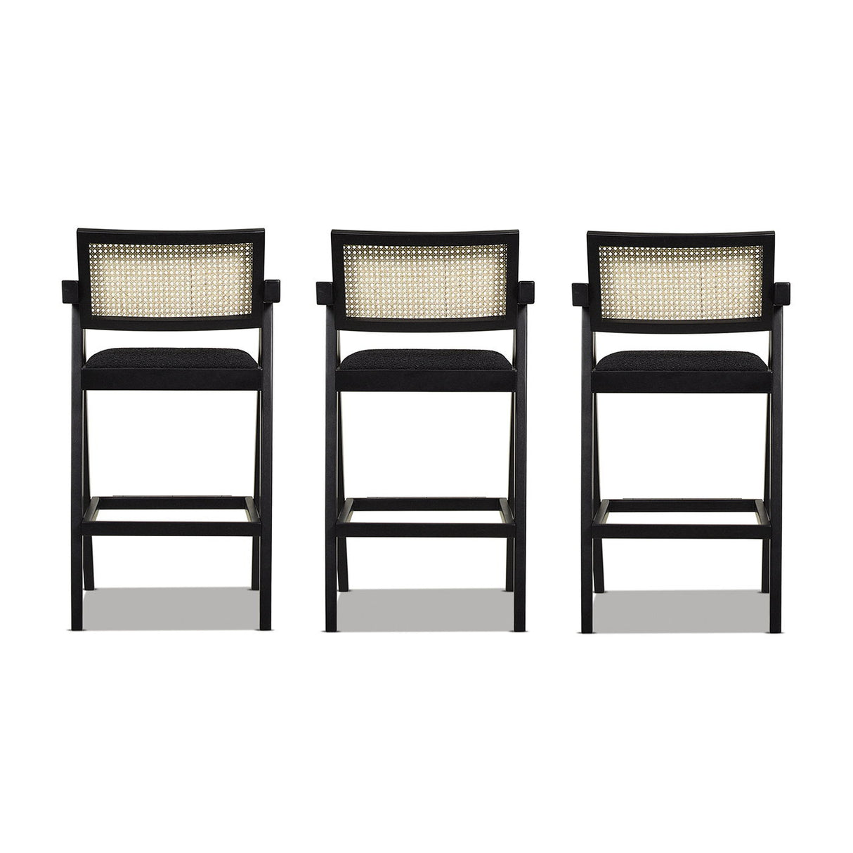 Milan - Modern Webbing Back Stool With Arms (Set of 3) by Jennifer Taylor Home | Bel Furniture