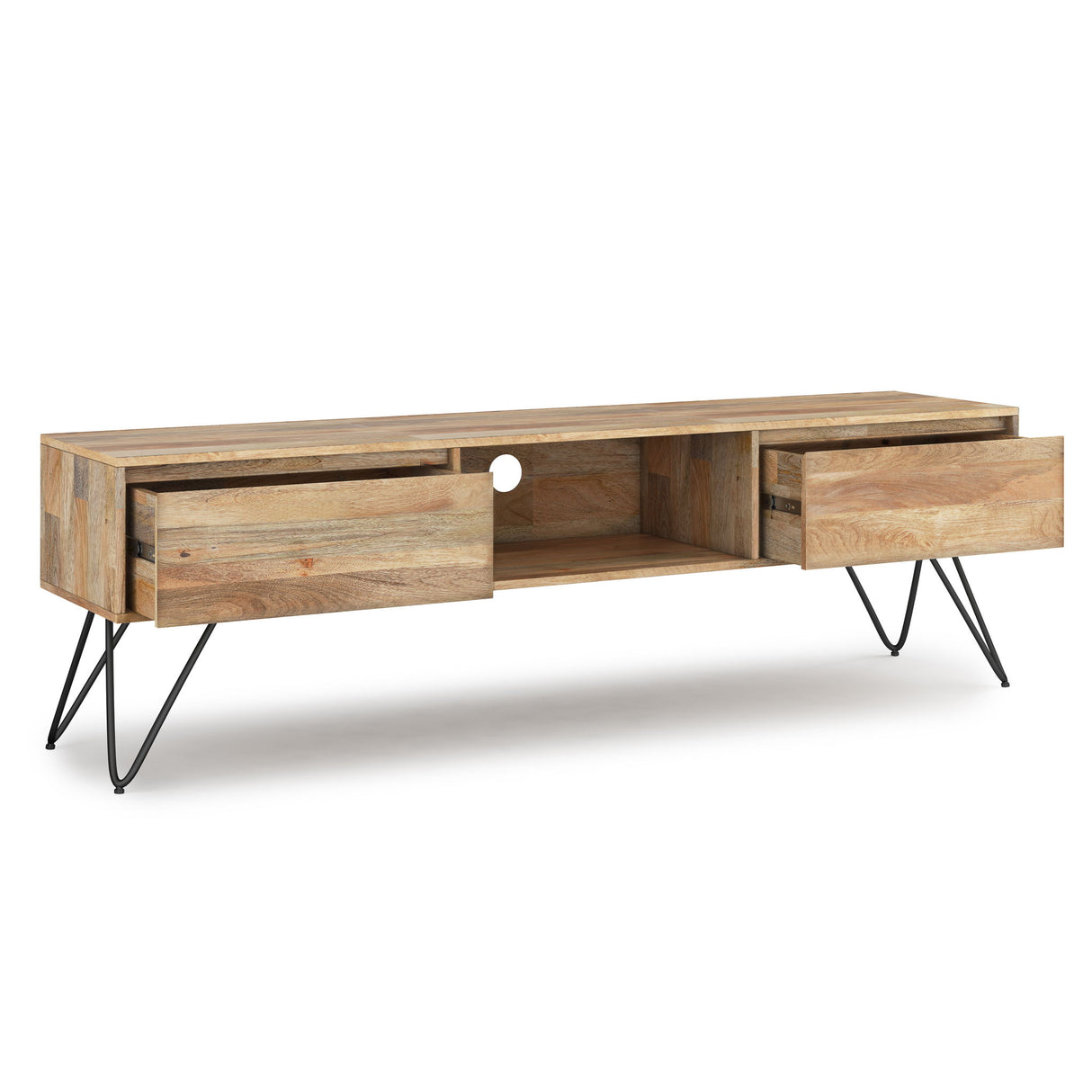 Hunter - Handcrafted TV Media Stand - Natural by Simpli-Home | Bel Furniture