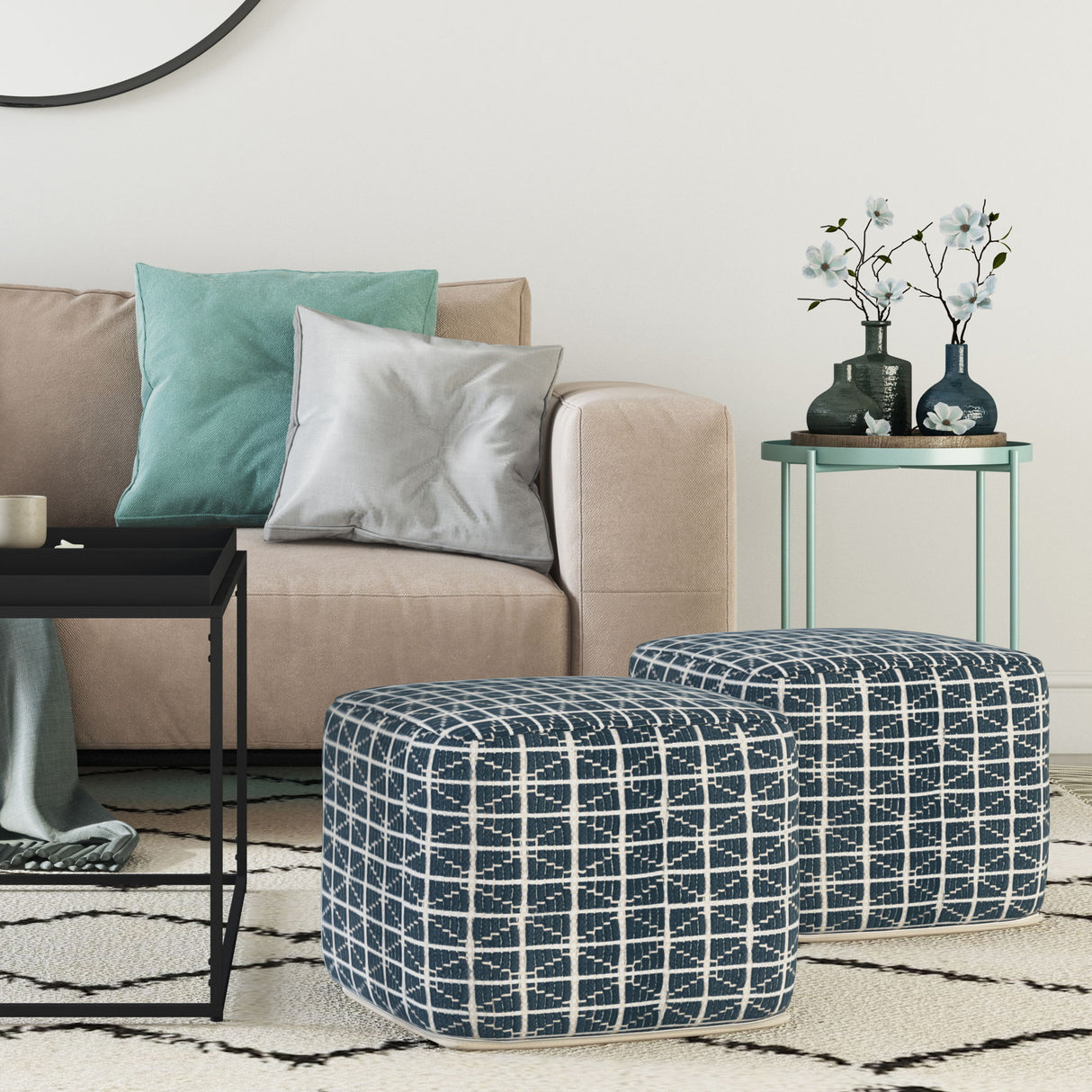 Noreen - Upholstered Square Pouf