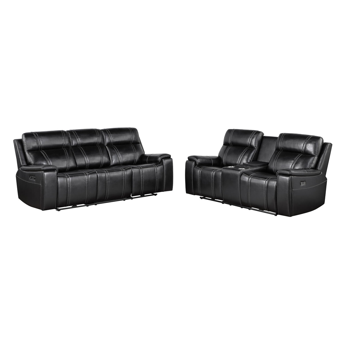 Gary - Power Reclining Loveseat With Cooler In Center Console - Black