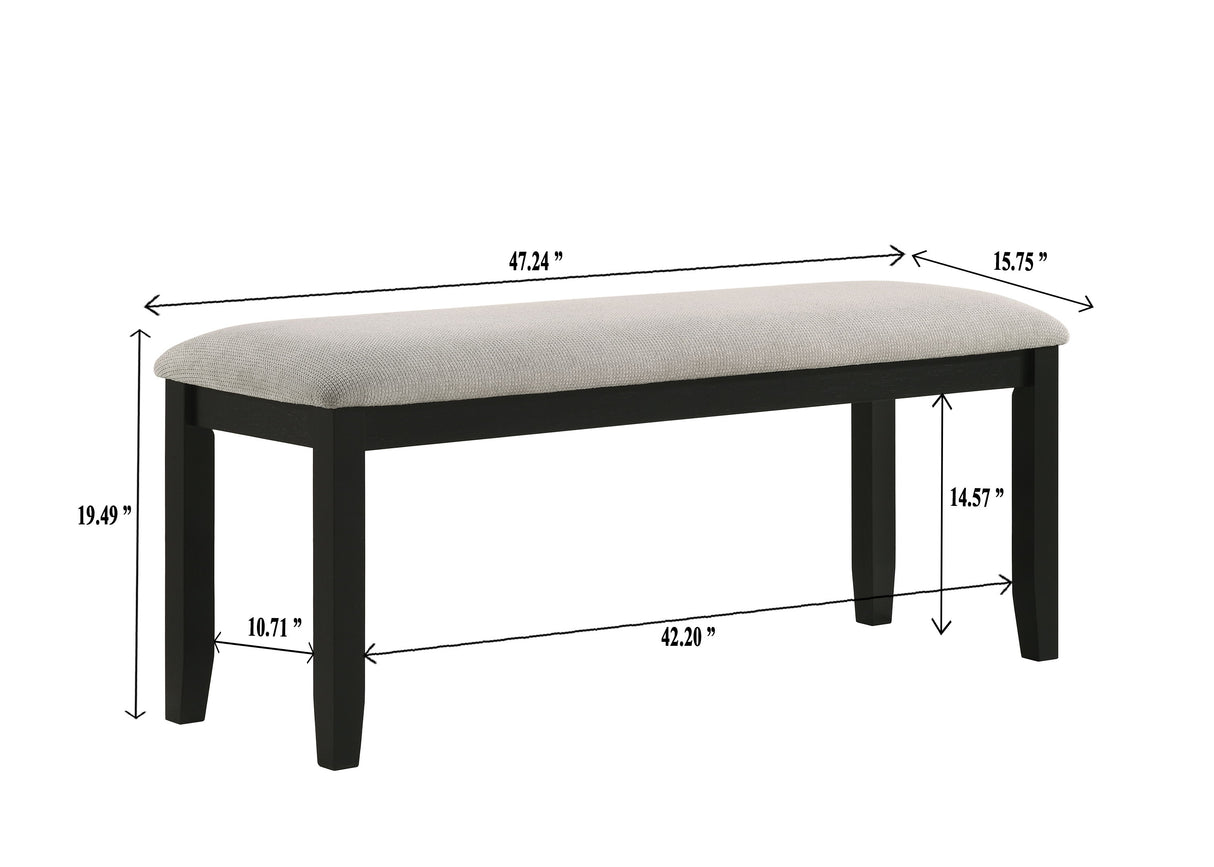 Folio - Bench - Black / Gray by Crown Mark | Bel Furniture