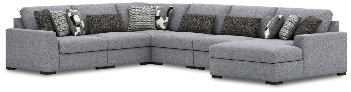 Bealton - Sectional Gray 6 Pc. Right Arm Facing Corner Chaise Sectional by Benchcraft® | Bel Furniture
