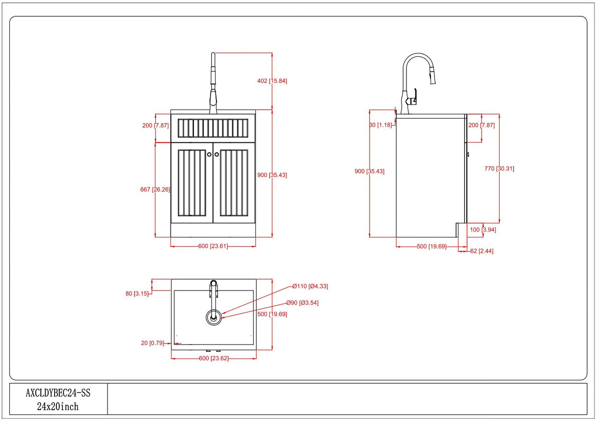 Beckham - Laundry Cabinet & Faucet And Stainless Steel Sink by Simpli-Home | Bel Furniture