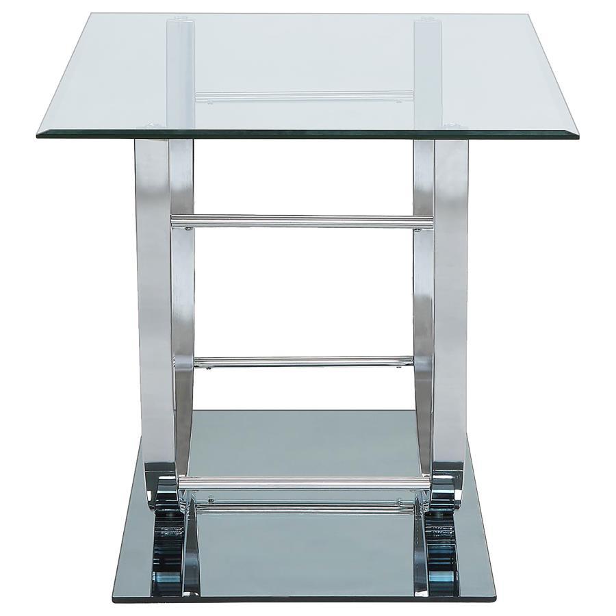 Danville - Rectangular U-Shaped Glass Top Table by CoasterEssence | Bel Furniture