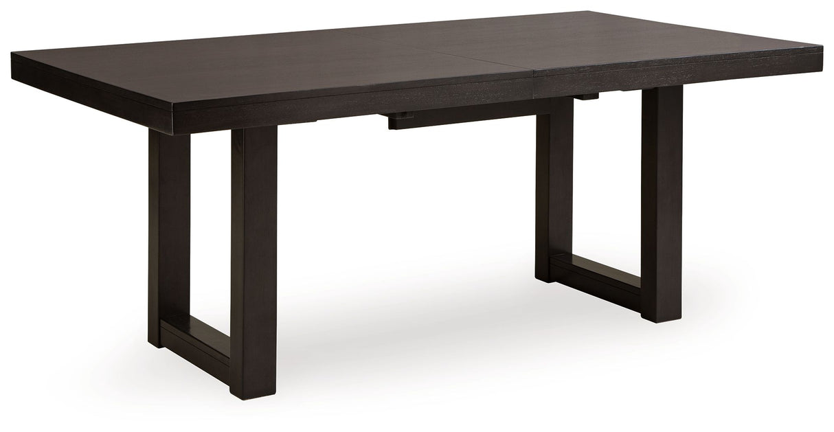 Neymorton - Dark Grayish Brown - Rectangular Dining Room Butterfly Extension Table by Signature Design by Ashley® | Bel Furniture