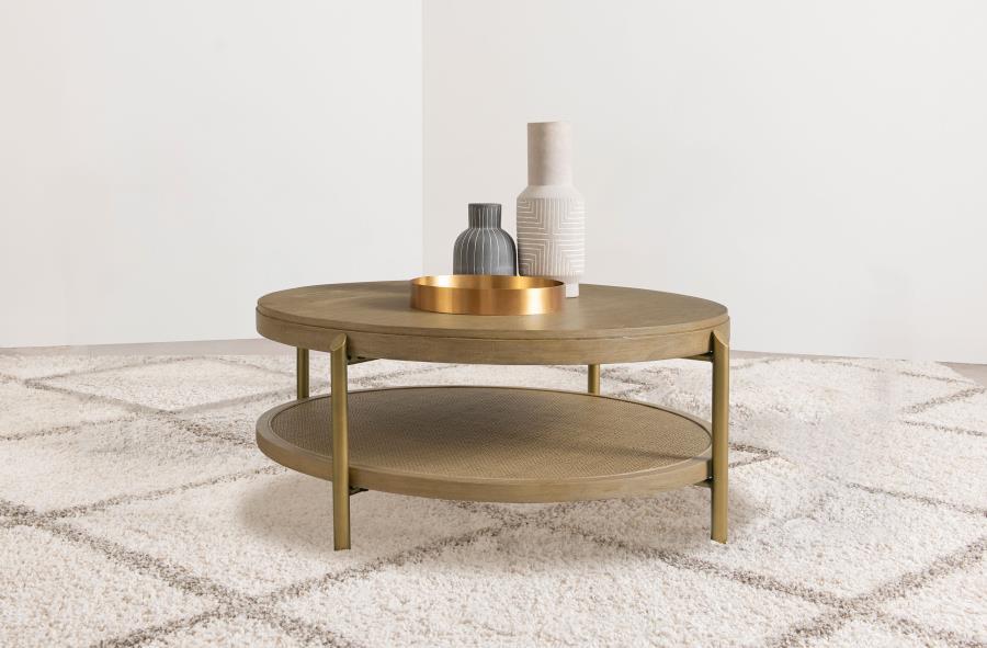 Arini - Round Coffee Table With Storage Shelf by Coaster Fine Furniture | Bel Furniture