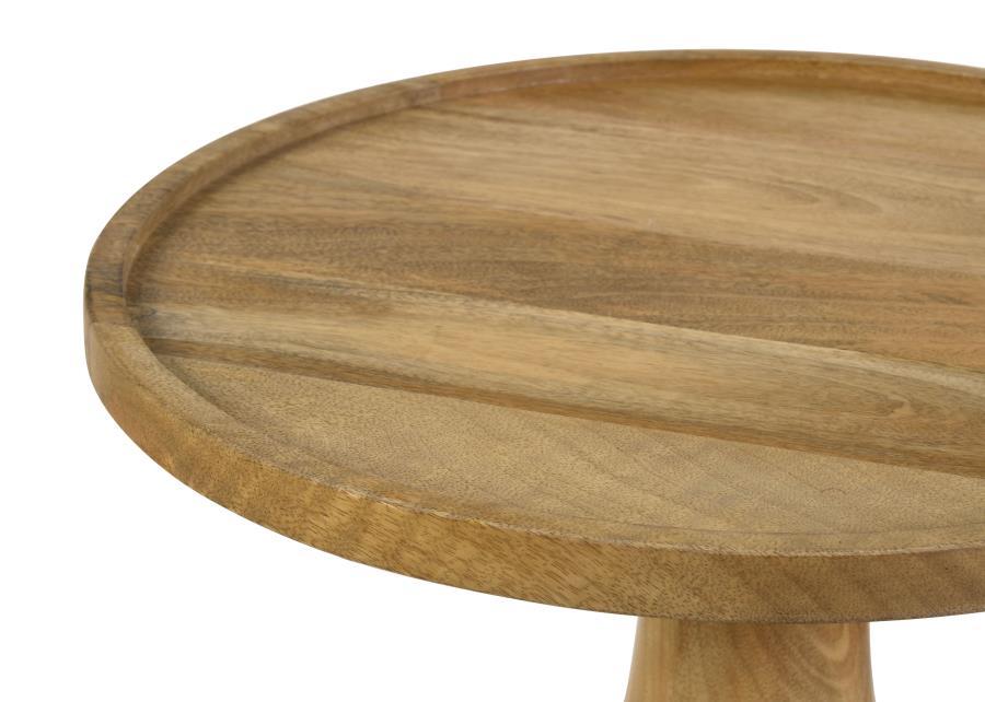 Ixia - Round Solid Mango Wood Accent Side Table by CoasterEssence | Bel Furniture