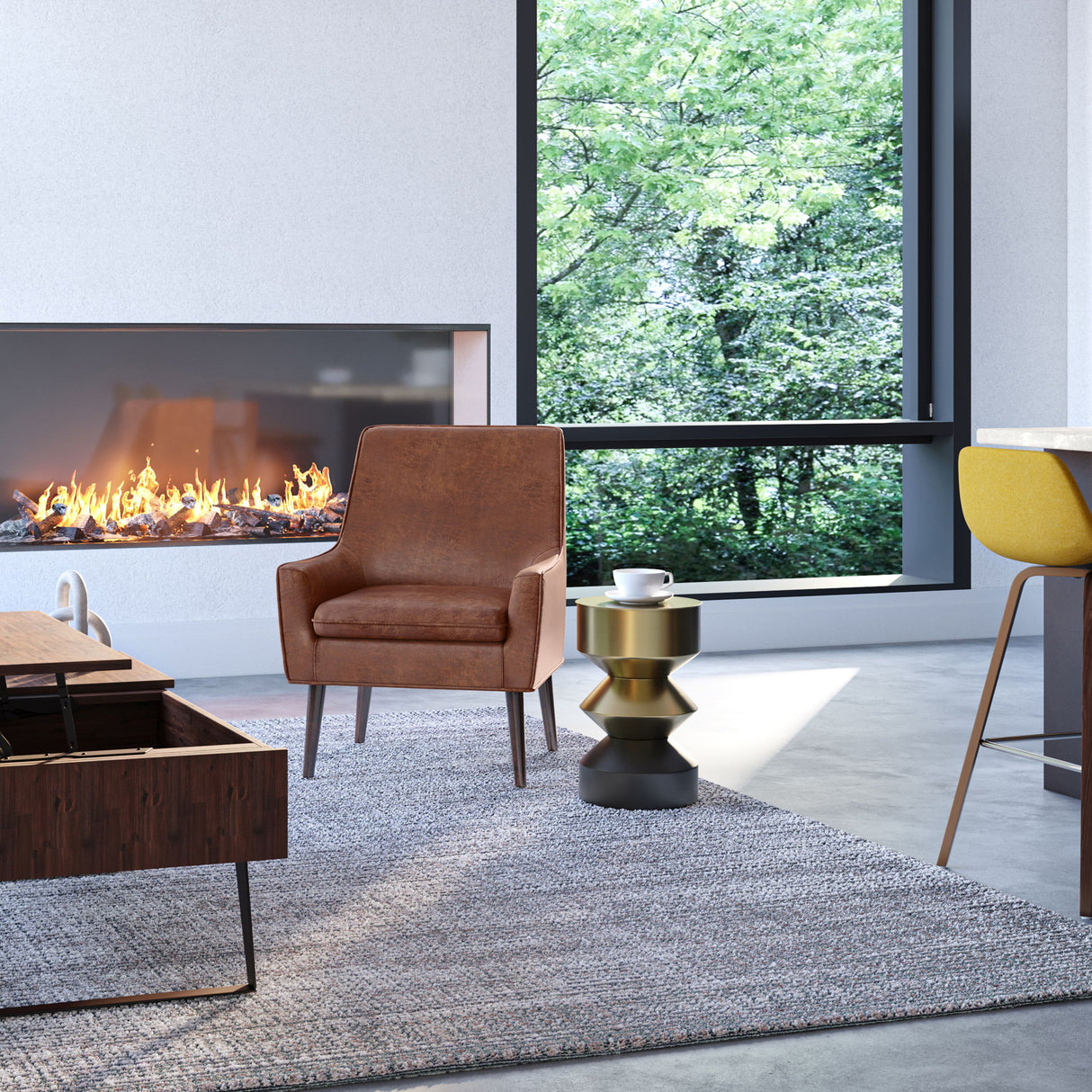 Miller - Side Table - Black / Brass by Simpli-Home | Bel Furniture