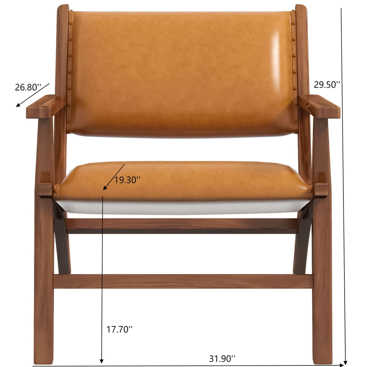 Hendrix - Antique Arm Chair - Brown / Rustic / Tan