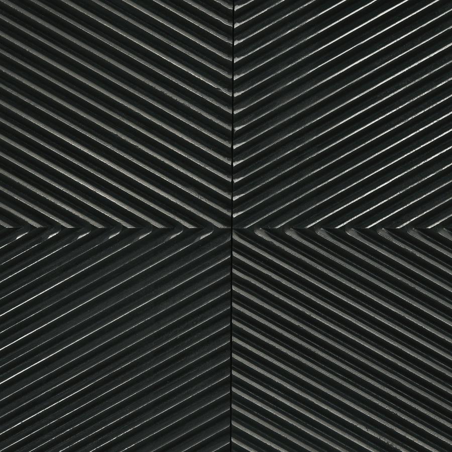 Riddell - 4 Door Wood Reeding Accent Cabinet - Matte Black by Coaster Fine Furniture | Bel Furniture