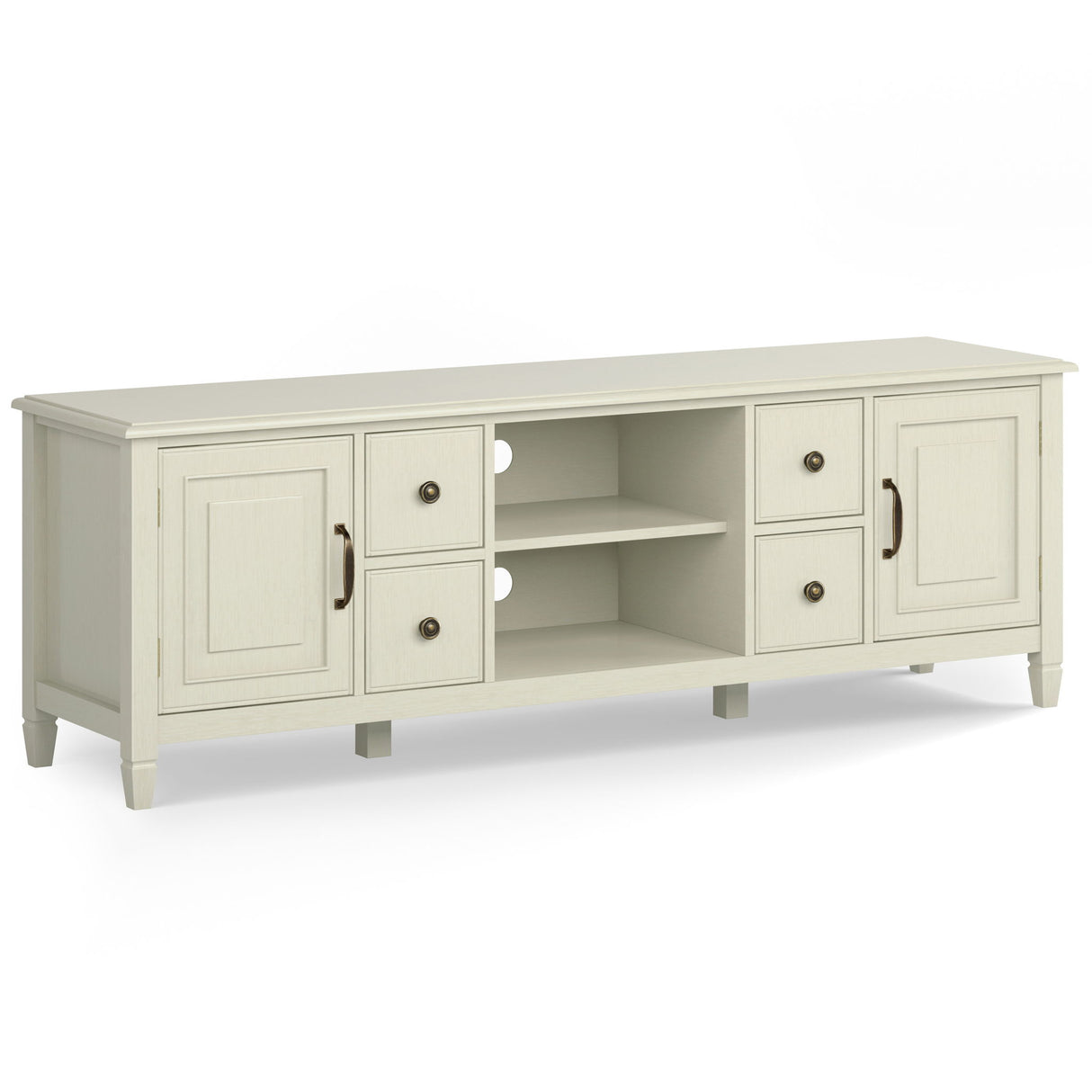 Connaught - Wide TV Stand White by Simpli-Home | Bel Furniture