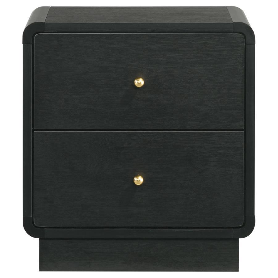 Cavelle - 2-Drawer Nightstand Bedside Table - Black by Coaster Fine Furniture | Bel Furniture