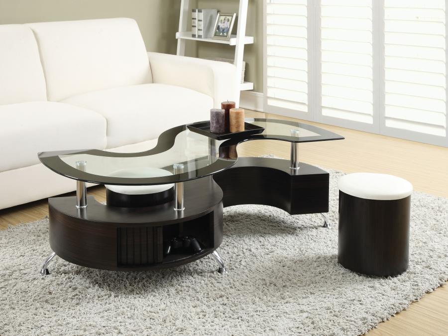 Buckley - 3 Piece Coffee Table And Stools Set by Coaster Fine Furniture | Bel Furniture