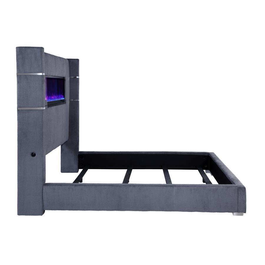 Tisdall - Upholstered Fireplace Bed by Coaster Fine Furniture | Bel Furniture