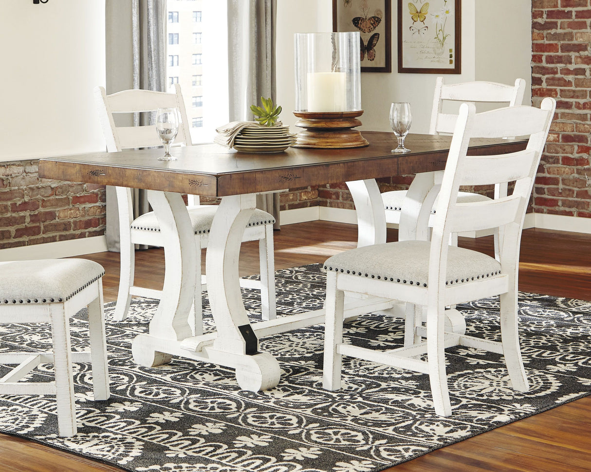 Valebeck - White / Brown - Rectangular Dining Room Table by Signature Design by Ashley® | Bel Furniture