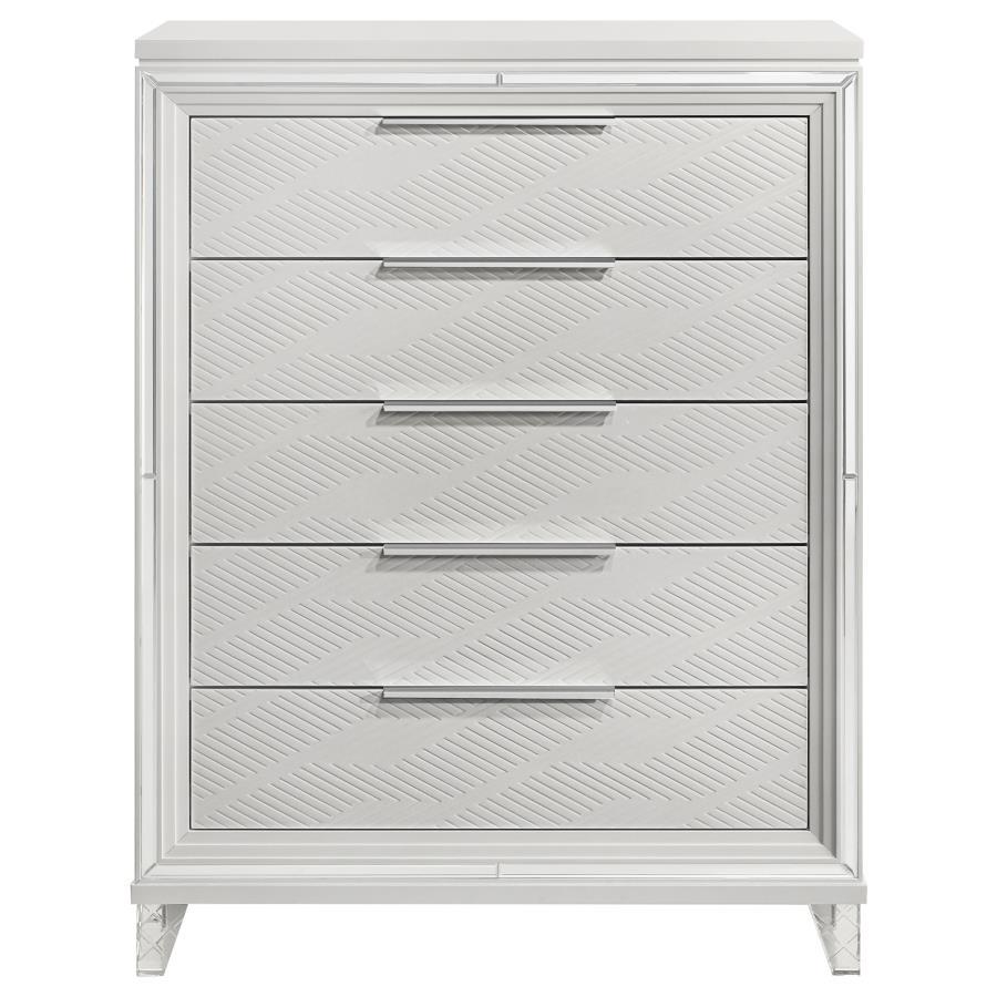 Marmore - 5-Drawer Bedroom Chest Of Drawers - White by Coaster Fine Furniture | Bel Furniture