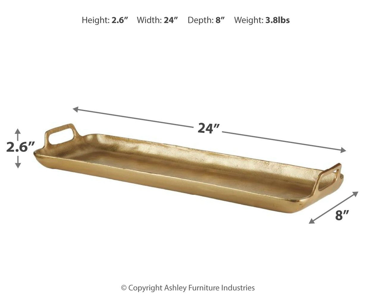 Posy - Gold Finish - Tray by Signature Design by Ashley® | Bel Furniture