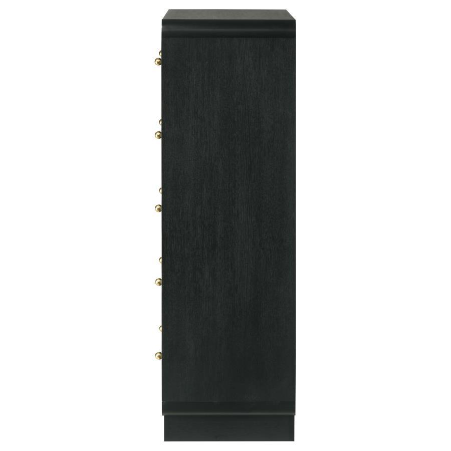 Cavelle - 5-Drawer Chest Of Drawers - Black by Coaster Fine Furniture | Bel Furniture