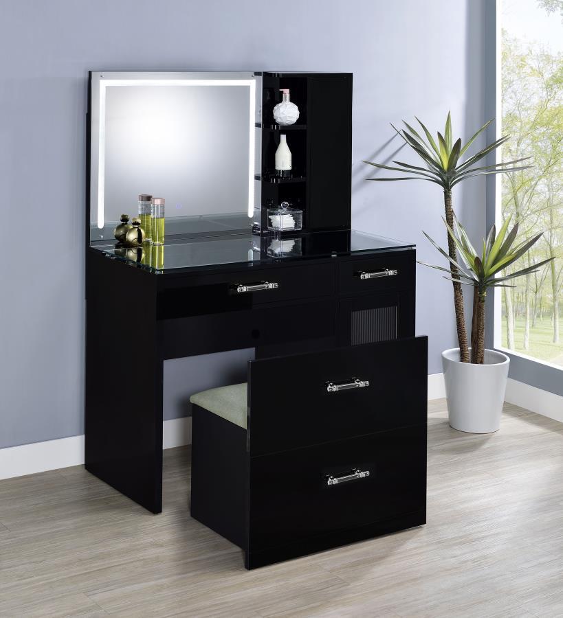 Flora - 2-Drawer Vanity Set With LED Mirror by Coaster Fine Furniture | Bel Furniture