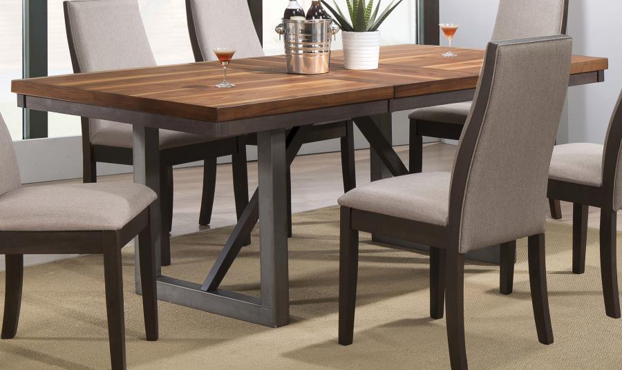 Spring Creek - Extension Dining Table - Natural Walnut by CoasterEssence | Bel Furniture