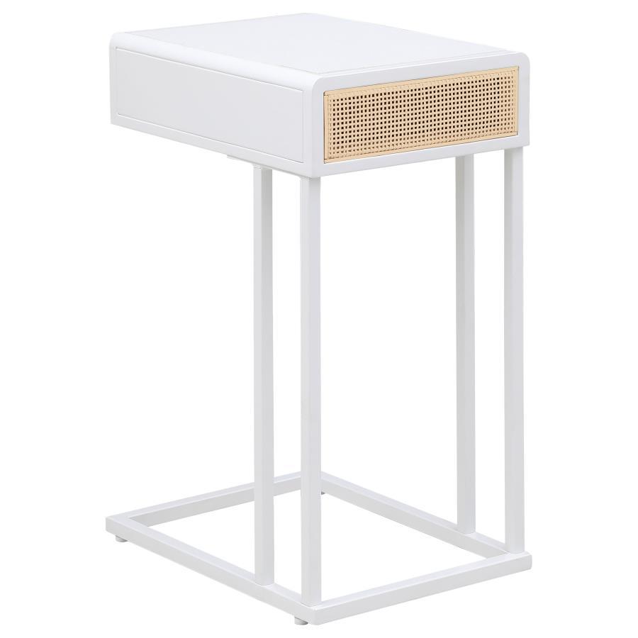 Amherst - 1-Drawer Radio Weave Cane Metal Side Table by Coaster Fine Furniture | Bel Furniture