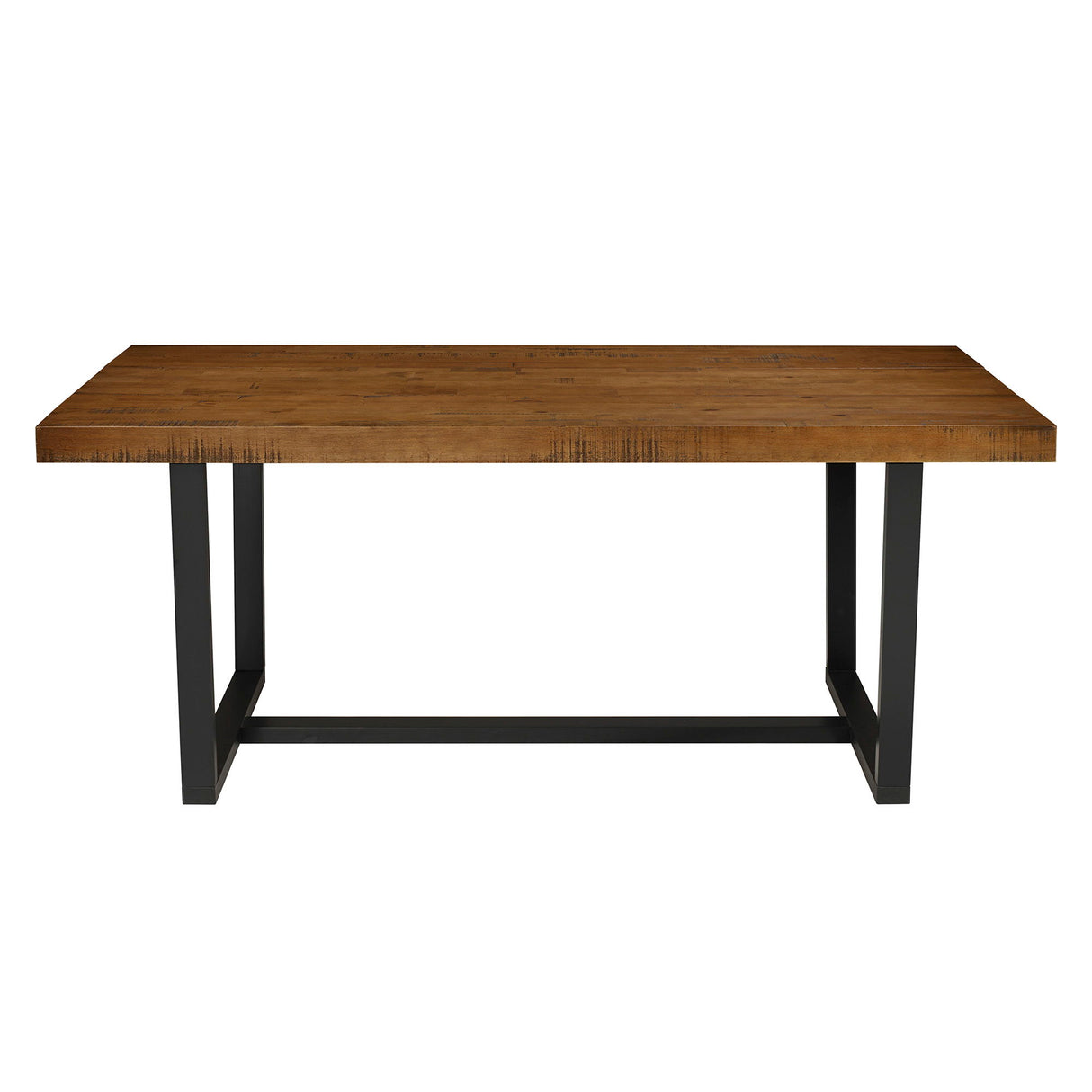Modern Distressed Solid Wood And Metal Open Frame Dining Table by Walker Edison | Bel Furniture