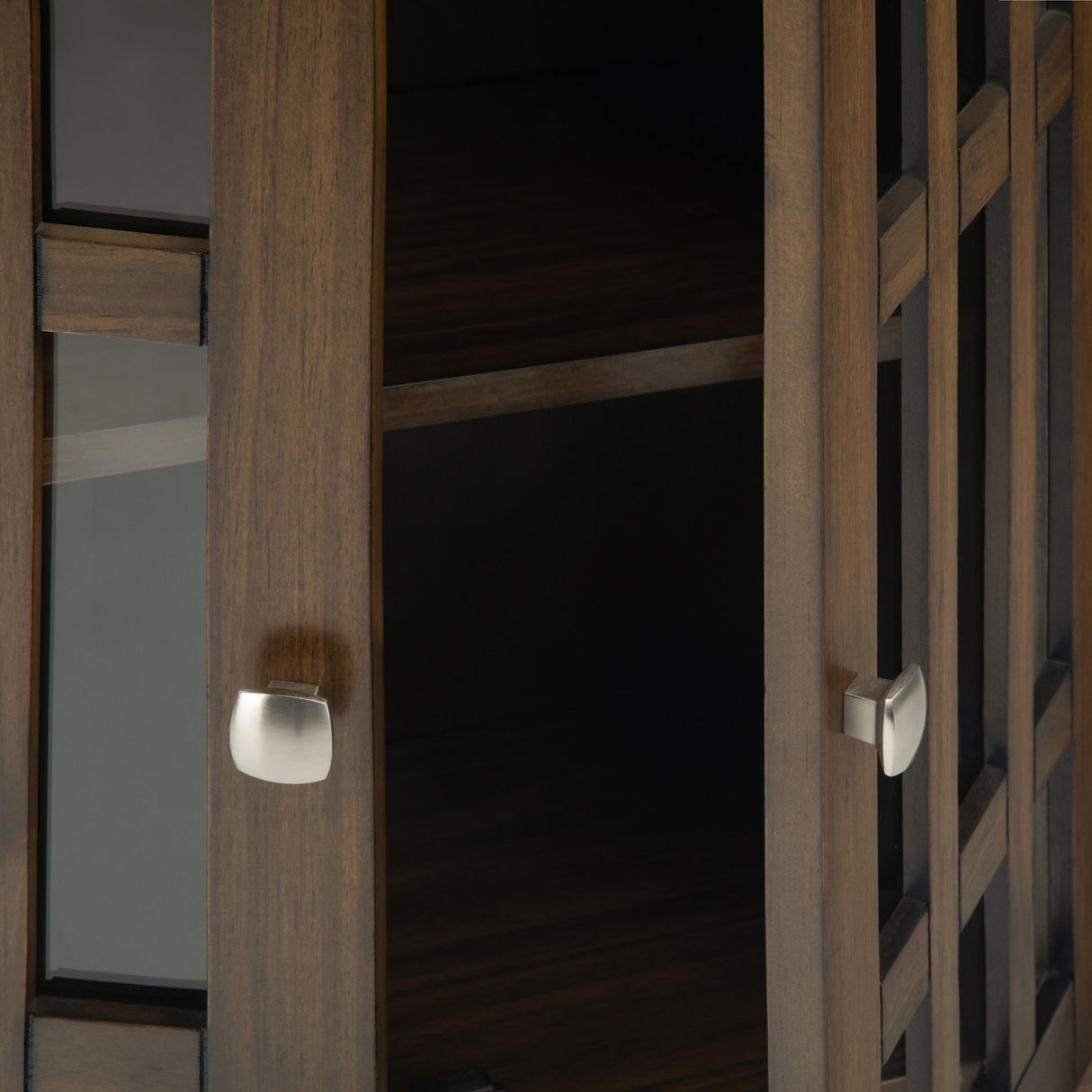 Bedford - Low Storage Media Cabinet - Rustic Natural Aged Brown by Simpli-Home | Bel Furniture