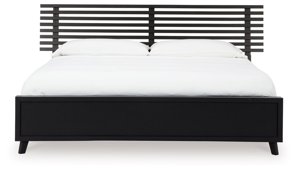 Danziar - King Slat Panel Bed - Black