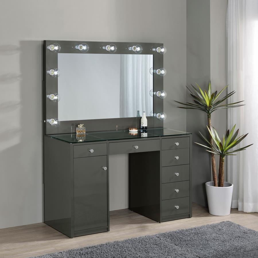 Acena - 7-Drawer Vanity Set With Lighting by CoasterEssence | Bel Furniture