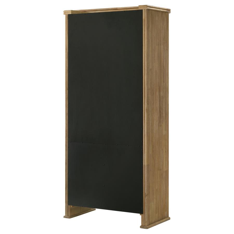 Adina - Tall Display Cabinet - Distressed Light Brown by Coaster Fine Furniture | Bel Furniture