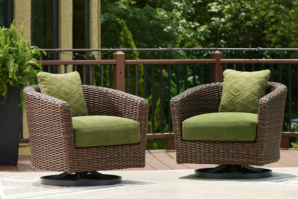Horizon Hall - Brown / Green - Swivel Lounge With Cushion by Signature Design by Ashley® | Bel Furniture