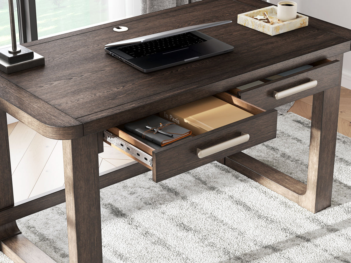 Breckington - Dark Brown - Home Office Desk by Signature Design by Ashley® | Bel Furniture