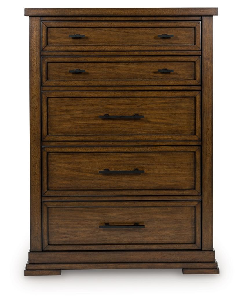 Taffenbrook - Medium Brown - Five Drawer Chest by Benchcraft® | Bel Furniture