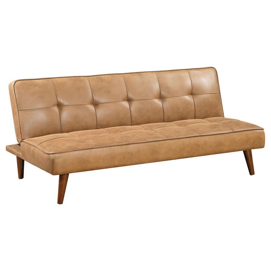 Jenson - Upholstered Tufted Convertible Sofa Bed Light Brown by Coaster Fine Furniture | Bel Furniture