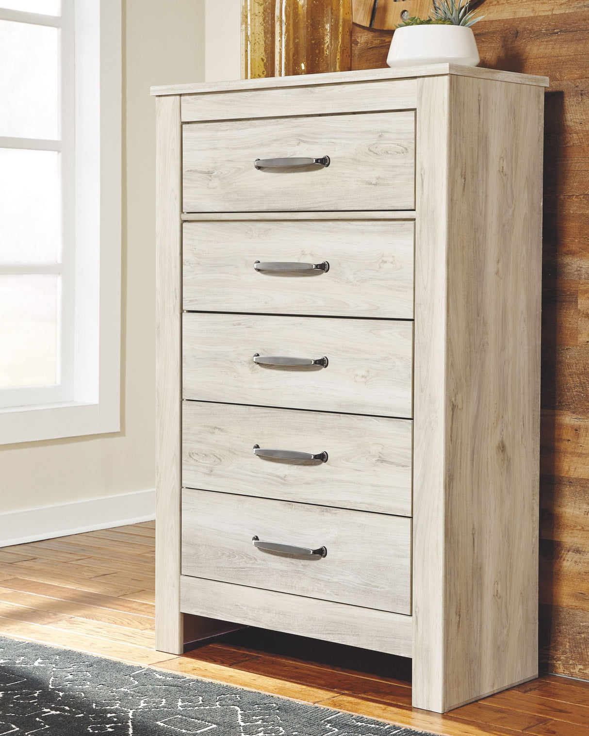 Bellaby - Whitewash - Five Drawer Chest by Signature Design by Ashley® | Bel Furniture