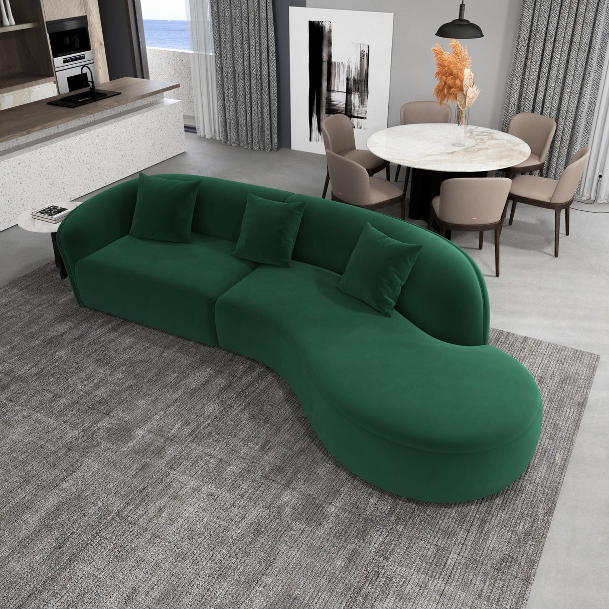 Elijah - Japandi Style Curvy Sectional Sofa