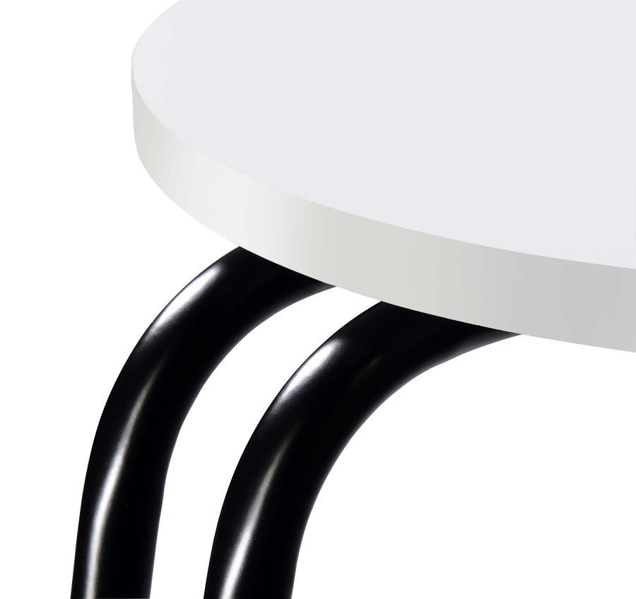 Hilly - 3-Tier Round Accent Side Table - White And Black by Coaster Fine Furniture | Bel Furniture