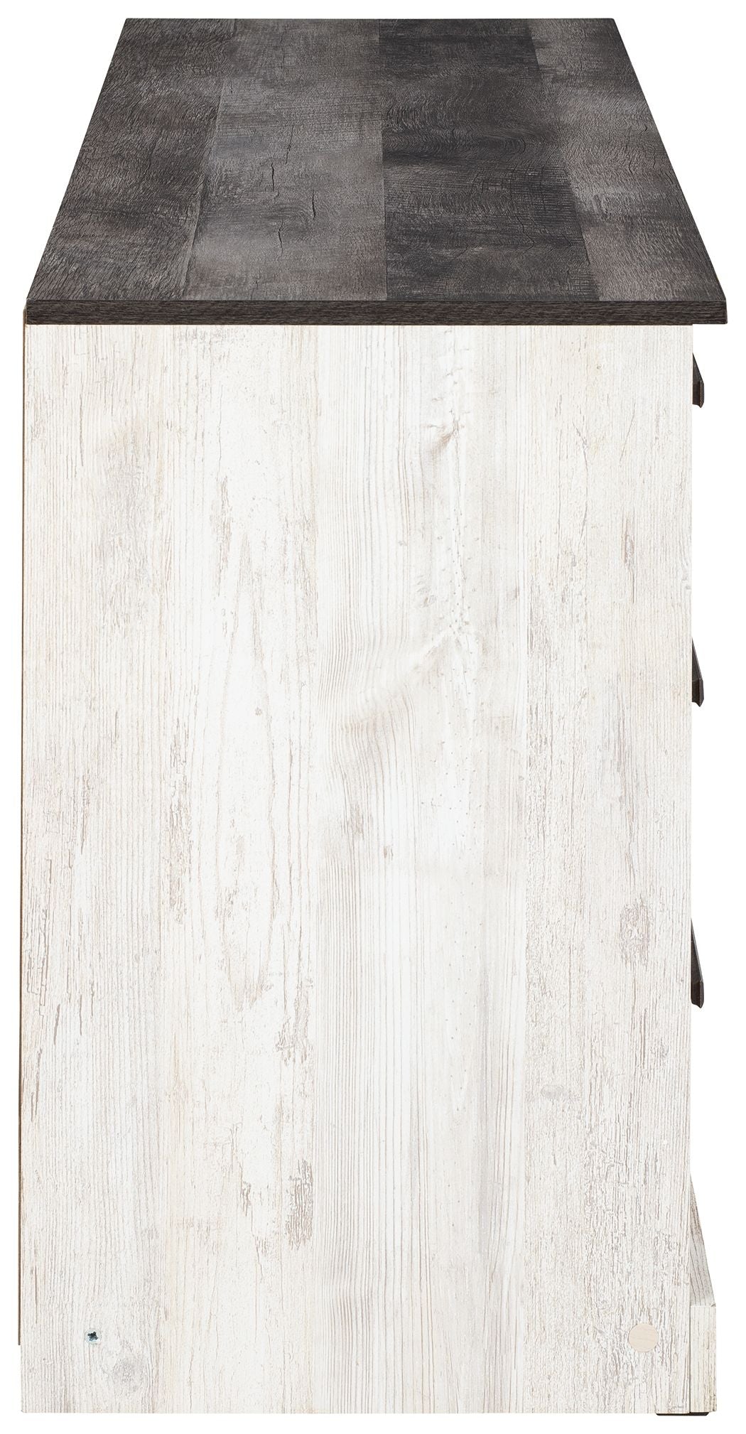 Shawburn - White / Black / Gray - Six Drawer Dresser - Pewter-tone pulls by Signature Design by Ashley® | Bel Furniture