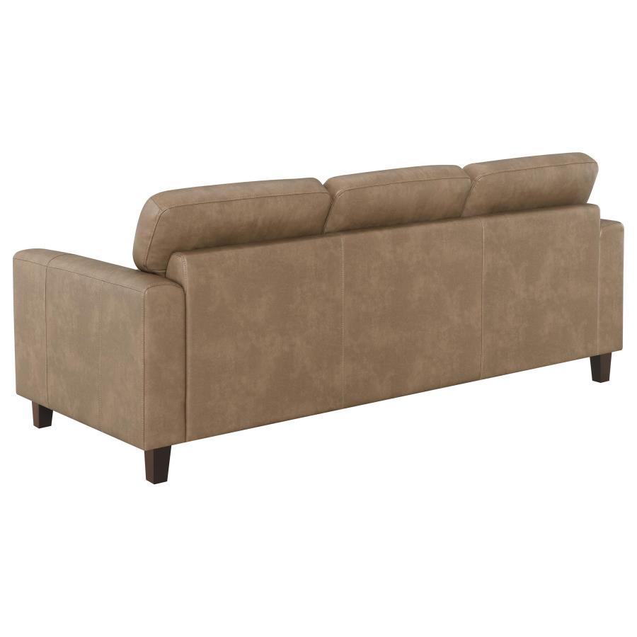 Scotland - Faux Leather Upholstered Track Arm Sofa