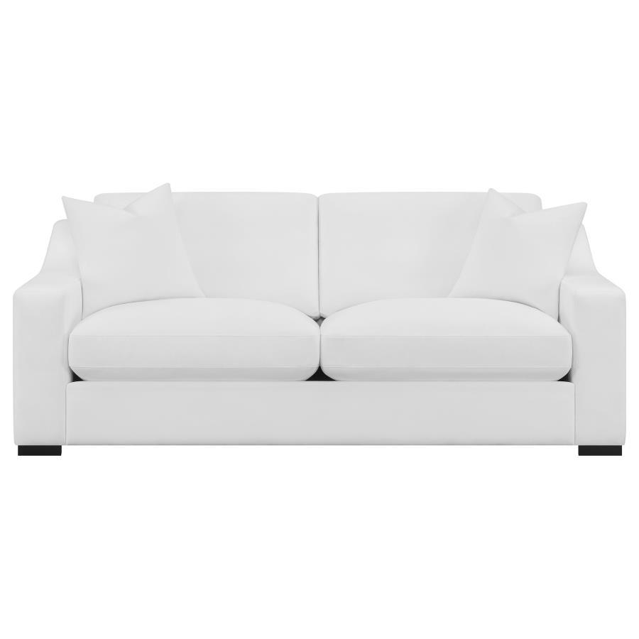 Ashlyn - Upholstered Sloped Arm Sofa - White by CoasterElevations | Bel Furniture