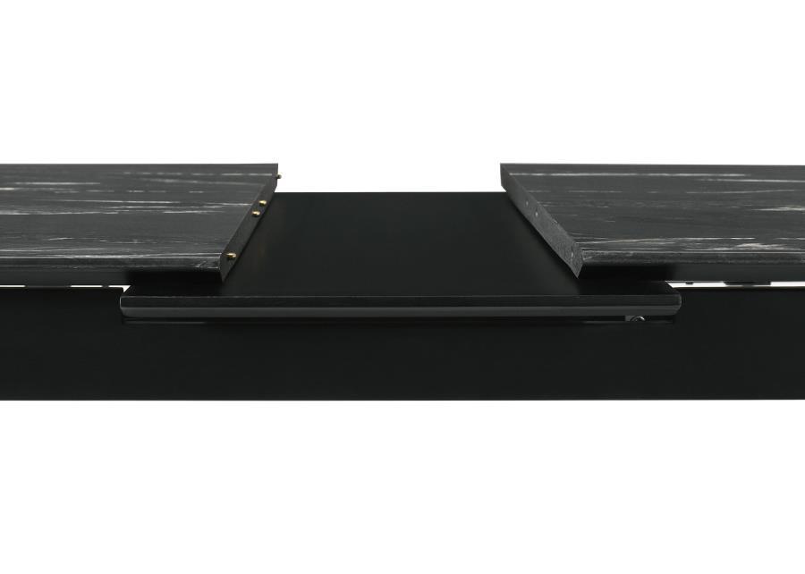 Crestmont - Extension Dining Table Faux Marble - Black by CoasterEssence | Bel Furniture